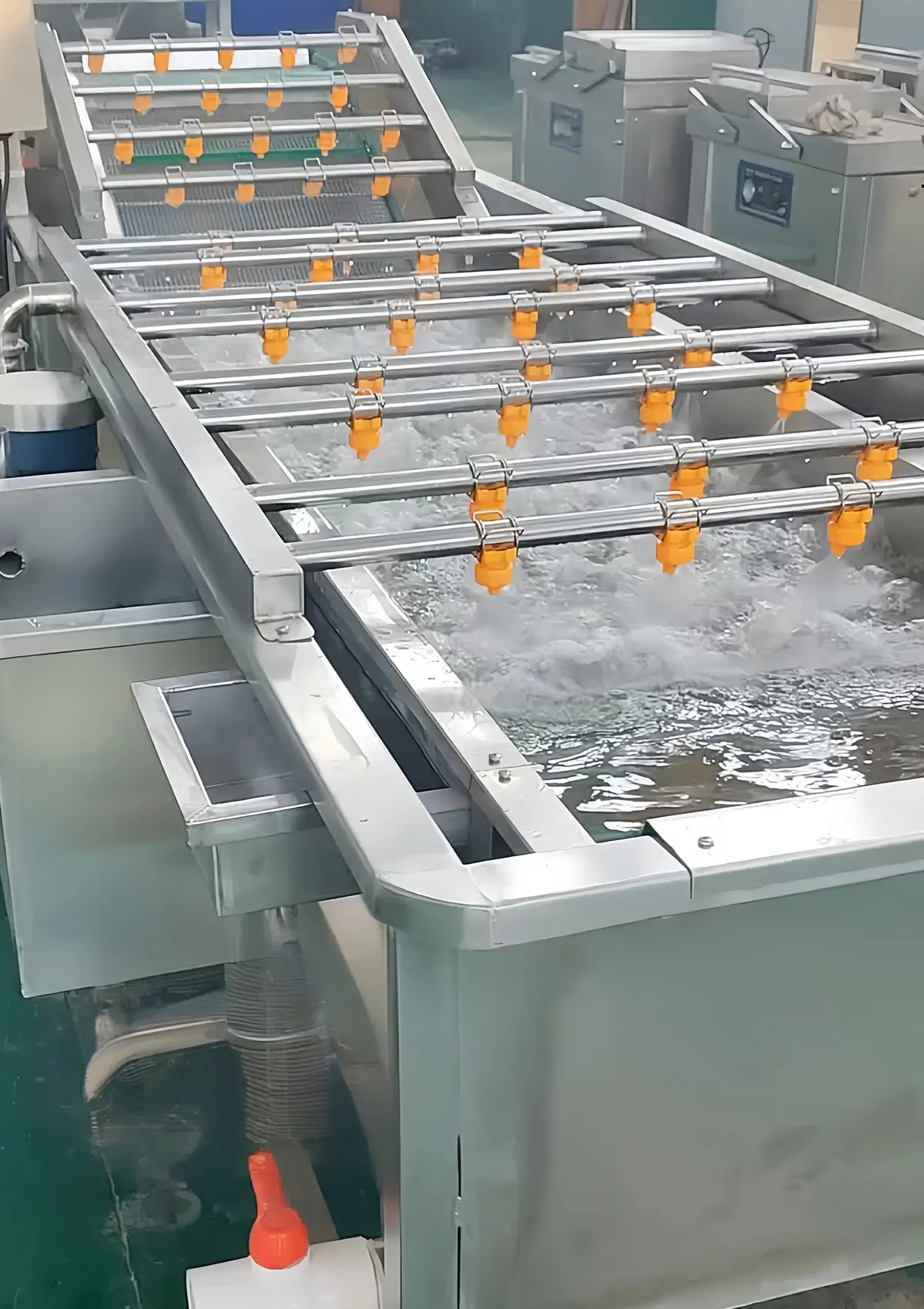 Apparatuur voor de voorbehandeling van fruit en groenten